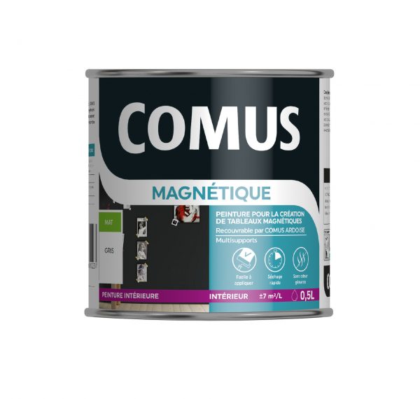 Peinture acrylique magnétique aspect mat Aqua magnets – Murale – Aimanté –  500 ml – 5 m² - BOX DECO COULEURS